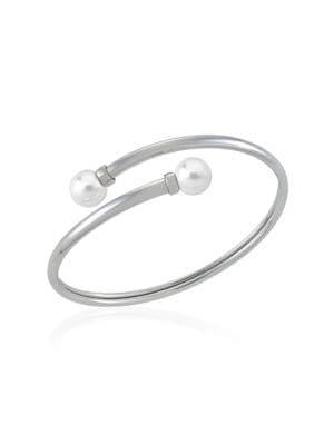 Majorica 9mm White Pearl Tipped Bangle
