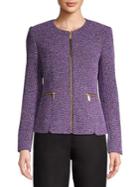 Donna Karan Textured Full-zip Jacket