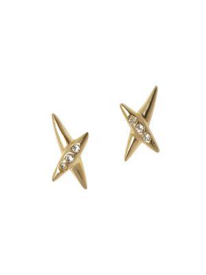 Sole Society Goldtone & Crystal X Stud Earrings