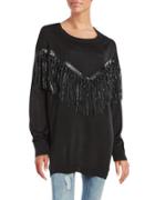 California Moonrise Fringe-accented Knit Pullover