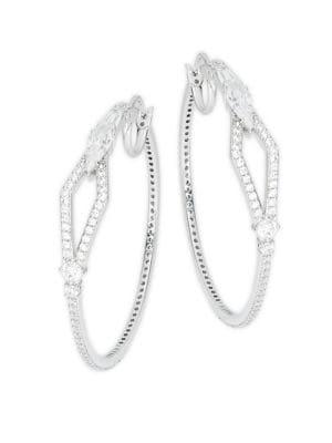 Nadri Zelda Silvertone Hoop Earrings