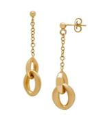 Lord & Taylor 14k Gold Interlock Drop Earrings