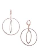 Givenchy Rose Goldtone & Crystal Pave Orbital Hoop Drop Earrings