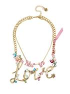 Betsey Johnson Not In Love Double Pendant Necklace