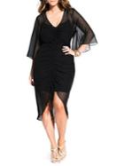 City Chic Plus Bella Vacaza Sheer Fit-&-flare Dress