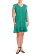 Michael Michael Kors Plus Plus Mini-dot Cascade Ruffle Dress
