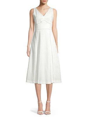 Calvin Klein Eyelet A-line Midi Dress
