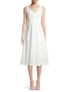 Calvin Klein Eyelet A-line Midi Dress