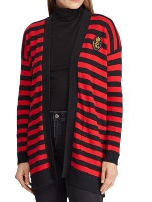 Lauren Ralph Lauren Striped Open-front Cardigan