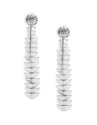 House Of Harlow Textured Drop Earrings- Silver