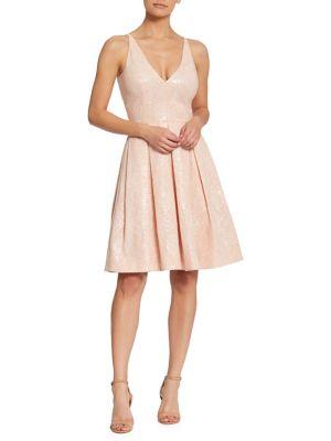 Dress The Population Collette Pleated Fit-&-flare Dress