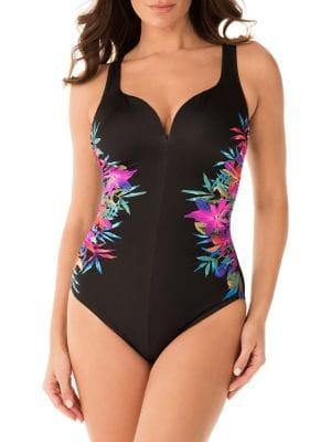 Amoressa By Miraclesuit Genesis Temptress Floral Sweetheart One-piece Swimsuit