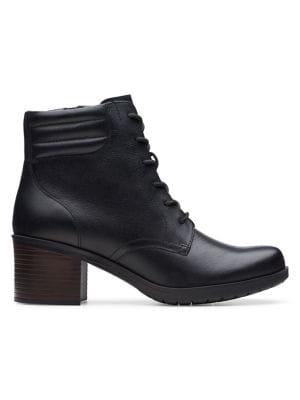 Clarks Hollis Jasmine Leather Lace-up Booties