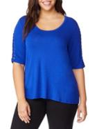 Rebel Wilson X Angels Plus Lace-up Sleeve Stretch Top