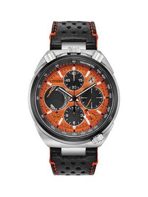Citizen Promaster Tsuno Racer Stainless Steel & Leather-strap Chronograph Watch