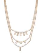 Kensie Faux Pearl And Crystal Multi-strand Necklace