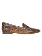 Naturalizer Lorna Snakeskin-print Leather Slip-on Loafers