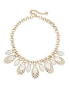 Design Lab Mother-of-pearl And Crystal Multi Drop Necklace