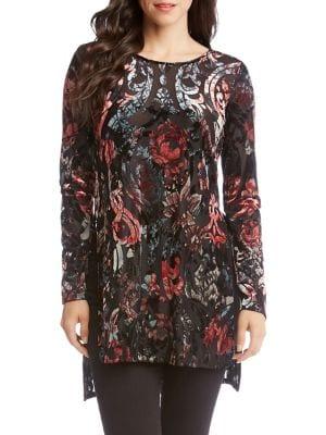 Karen Kane Velvet Burnout Tunic Top