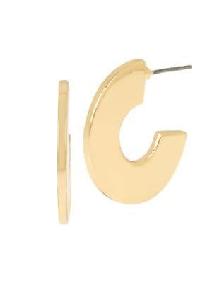 Bcbgeneration Goldtone Geometric Wide Hoop Earrings