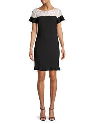 Karl Lagerfeld Paris Lace-trimmed Mini Dress