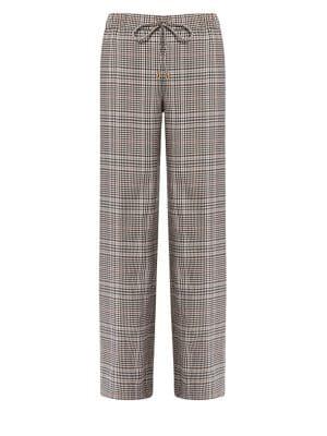Ellen Tracy X Irina Glen Plaid Pull-on Wide-leg Pants