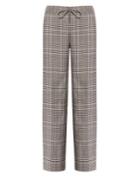 Ellen Tracy X Irina Glen Plaid Pull-on Wide-leg Pants