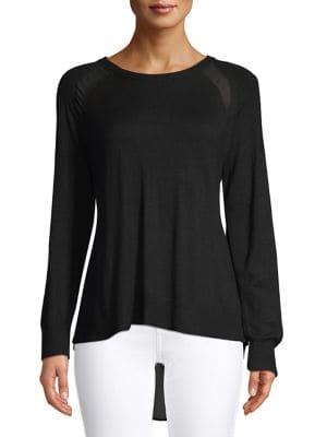 H Halston Asymmetric Long-sleeve Sweater