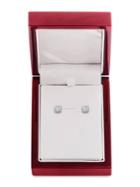Lord & Taylor 14k White Gold & Diamond Basket Stud Earrings, 2 Tcw