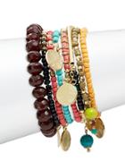 Design Lab Lord & Taylor Disc Charm Accented Beaded Bracelet Set