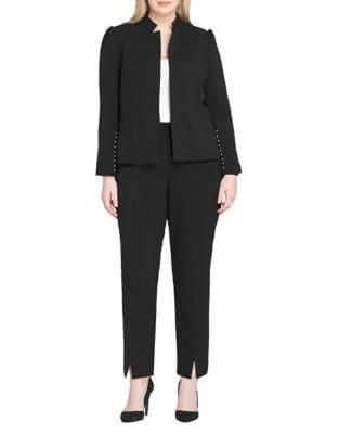 Tahari Arthur S. Levine Button-trimmed Jacket And Pant Suit