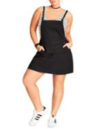 City Chic Plus Denim Pinafore Dress