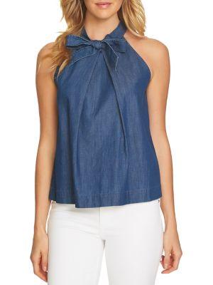 Cece Sleeveless Halter Neck Cotton Top