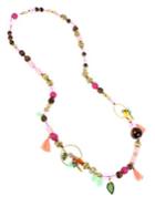 Betsey Johnson Tropical Punch Mixed Howlite Beads Long Station Necklace