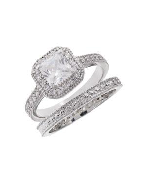 Michela 2-piece Pave Accented Solitaire Ring And Band Set