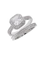 Michela 2-piece Pave Accented Solitaire Ring And Band Set