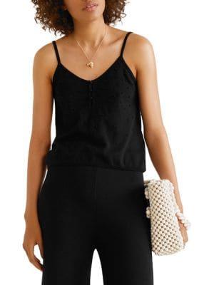 Mango Dranon Textured Strappy Top