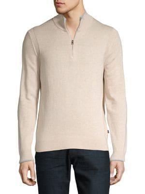 Michael Kors Heathered Quarter-zip Sweater
