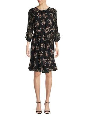 Calvin Klein Ruffled Floral Dress