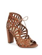 Jessica Simpson Emagine Leather Ghillie Lace Cage Sandals