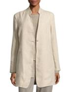 Eileen Fisher Solid Buttoned Jacket