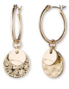 Lonna & Lilly Goldtone Hoop And Disc Drop Earrings