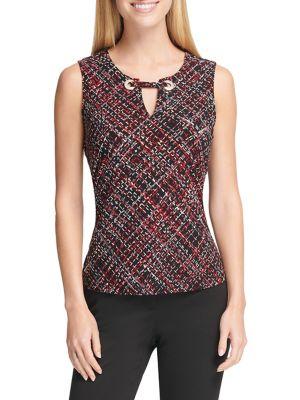 Tommy Hilfiger Printed Keyhole Blouse