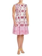 Gabby Skye Plus Scroll-print A-line Dress