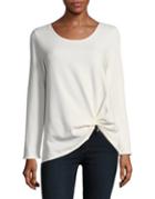 Design Lab Lord & Taylor Knotted Hem Top