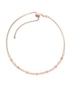 Michael Kors Logo Love Crystal And Stainless Steel Choker Necklace