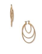 Anne Klein Tiered Three Hoop Earrings