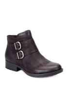 Born Adler Double-buckle Riding Leather Ankle Boots
