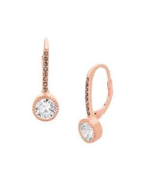 Lord & Taylor Marcasite Border Crystal Earrings