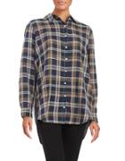 California Moonrise Embroidered Plaid Button-front Shirt